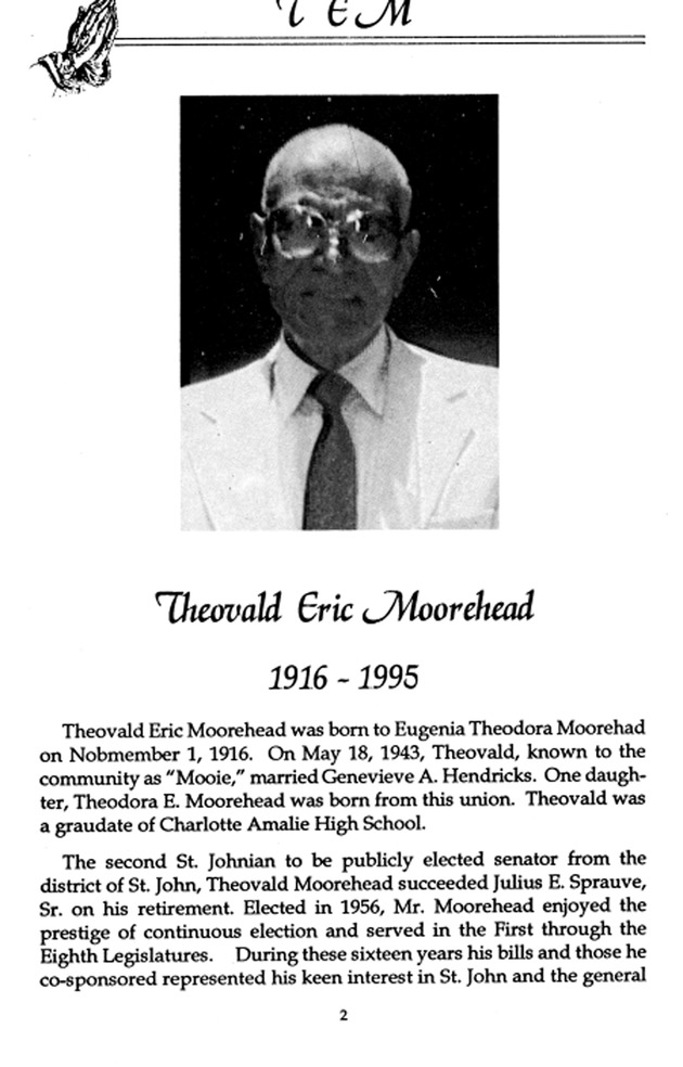 Funeral Booklet for Theovald E. Moorehead - Page 2