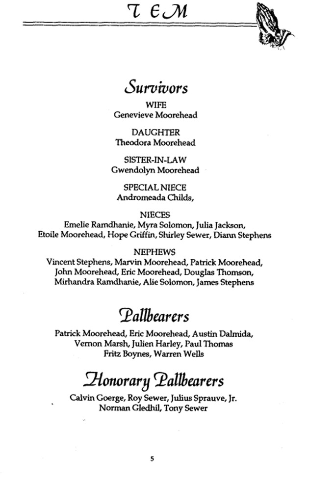 Funeral Booklet for Theovald E. Moorehead - Page 5