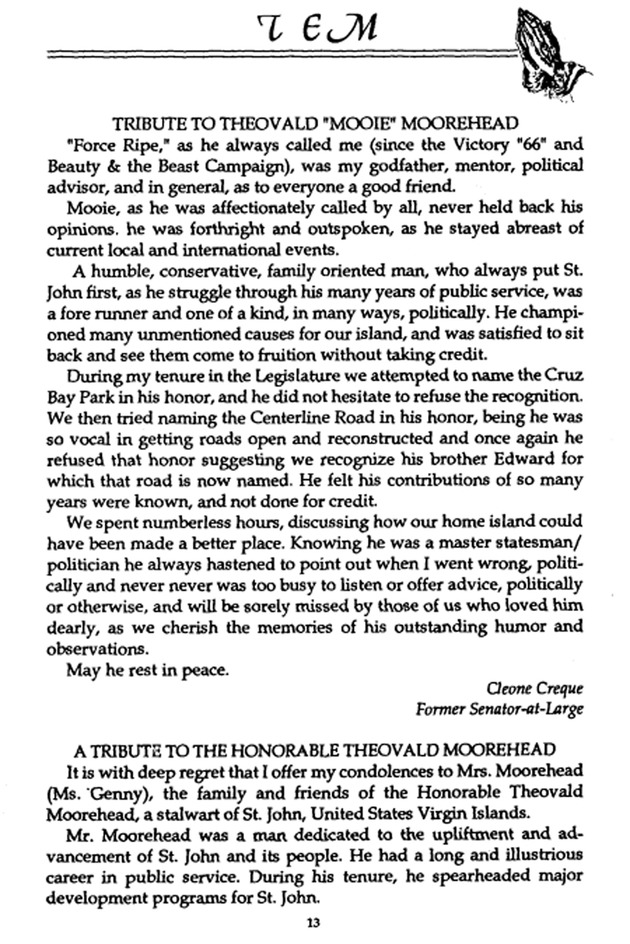 Funeral Booklet for Theovald E. Moorehead - Page 10