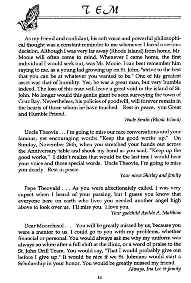 Funeral Booklet for Theovald E. Moorehead - Page 11