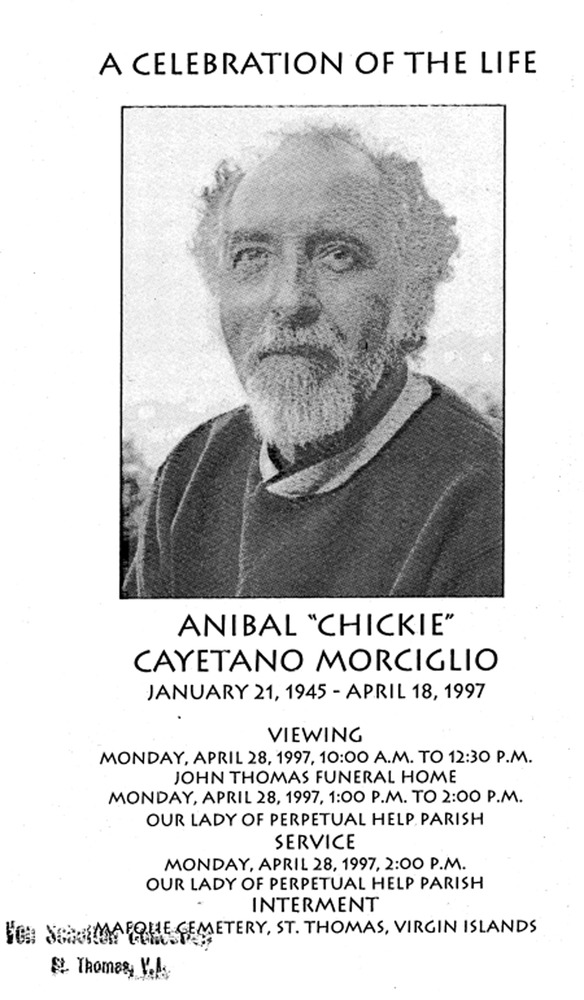 Funeral Booklet for Anibal C. Morciglio - Page 1