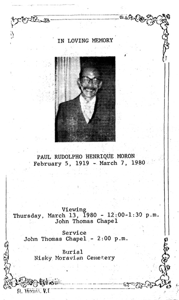 Funeral Booklet for Paul R. H. Moron - Page 1