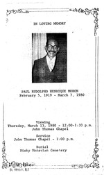 Funeral Booklet for Paul R. H. Moron