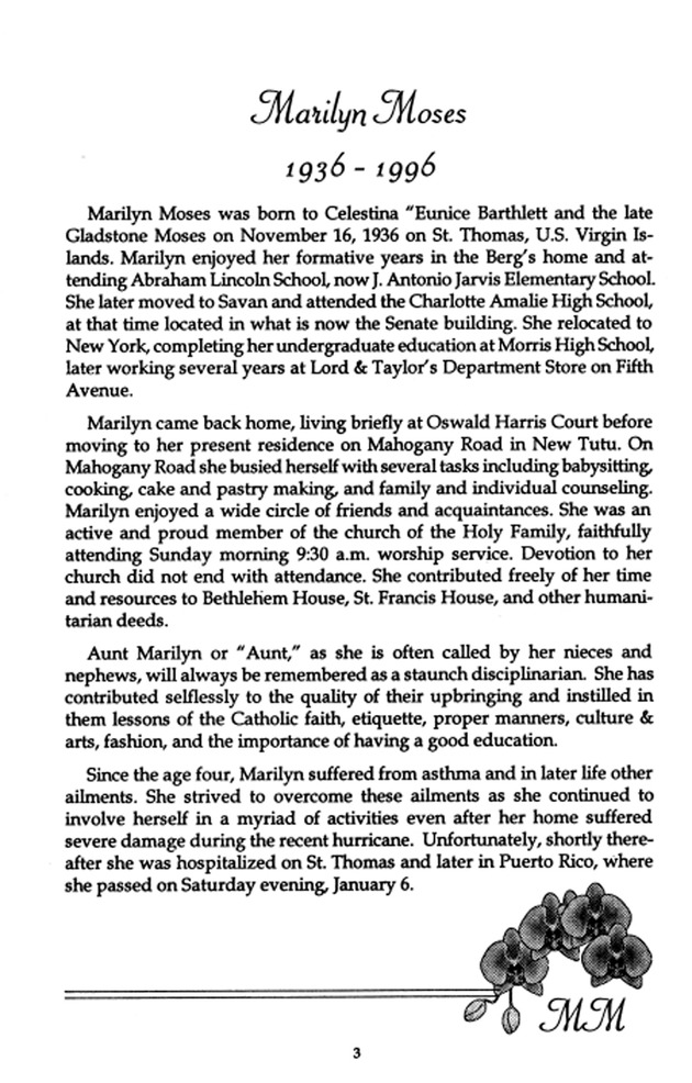 Funeral Booklet for Marilyn Moses - Page 3