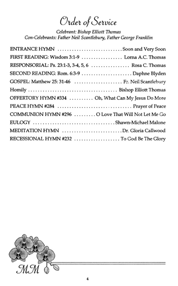 Funeral Booklet for Marilyn Moses - Page 4