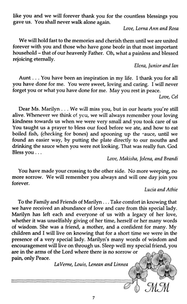 Funeral Booklet for Marilyn Moses - Page 6