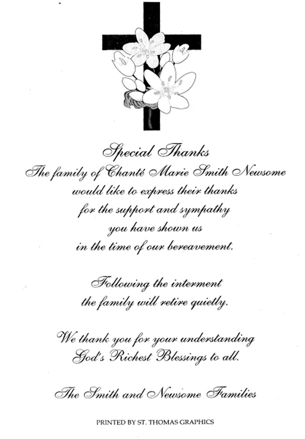 Funeral Booklet for Chante M. Newsome - Page 6