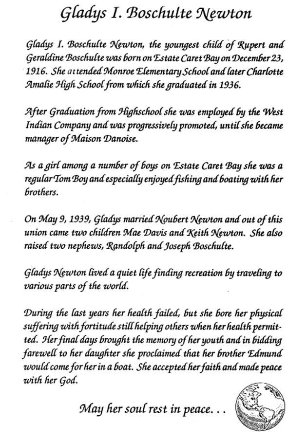 Funeral Booklet for Gladys I. Newton - Page 2