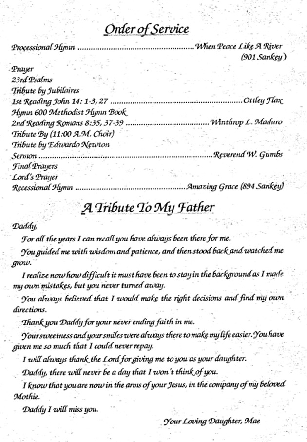 Funeral Booklet for Noubert A. Newton - Page 3