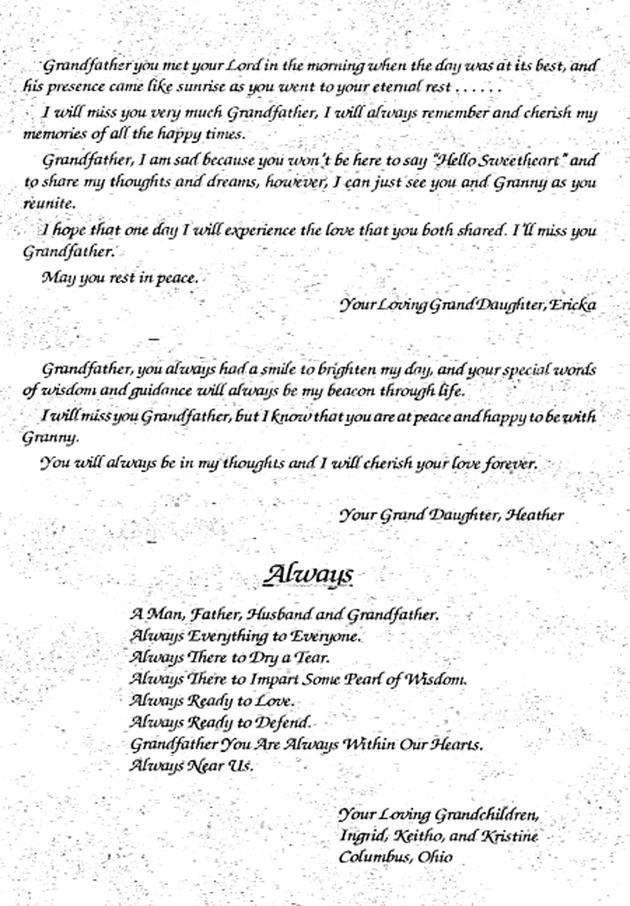 Funeral Booklet for Noubert A. Newton - Page 4