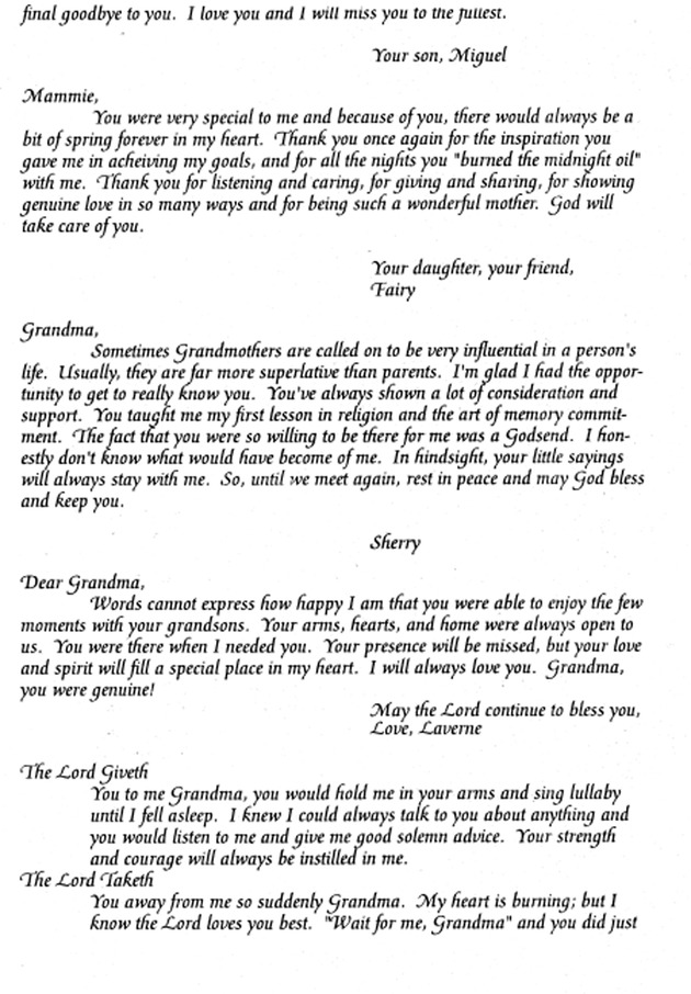 Funeral Booklet for Jestina Nibbs - Page 7