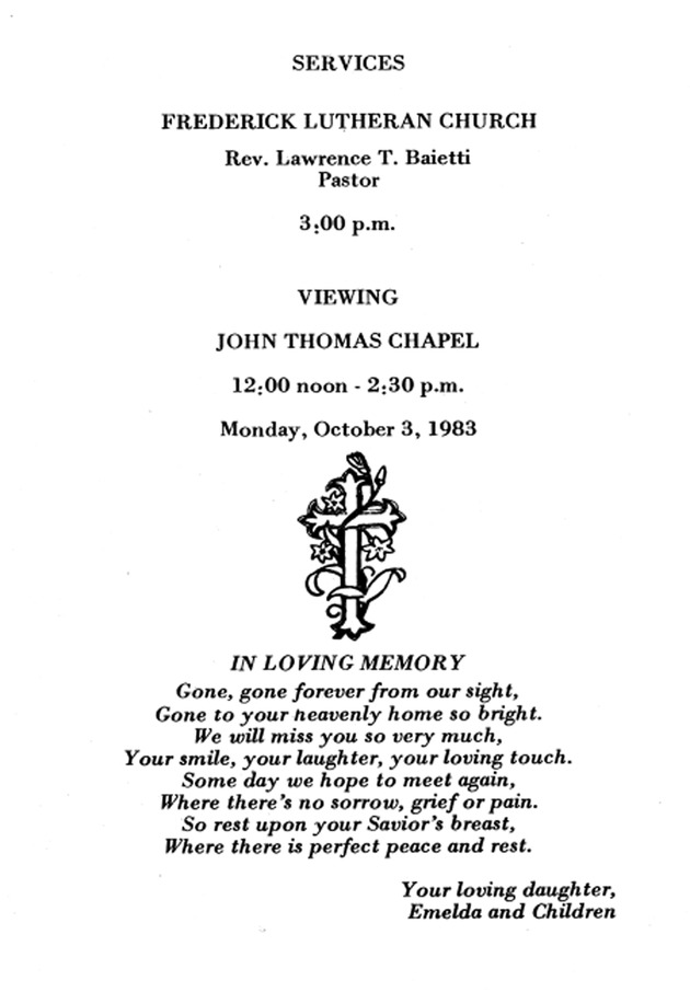 Funeral Booklet for Ferdinand A. Nicholson, Sr. - Page 2