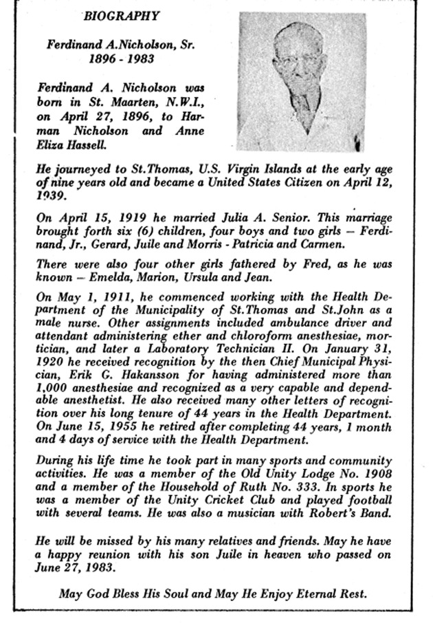 Funeral Booklet for Ferdinand A. Nicholson, Sr. - Page 4