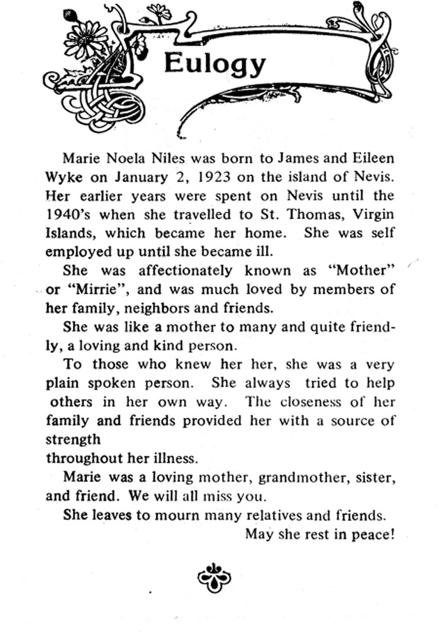 Funeral Booklet for Marie N. Niles - Page 2