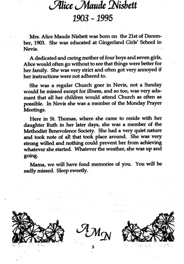 Funeral Booklet for Alice M. Nisbett - Page 3