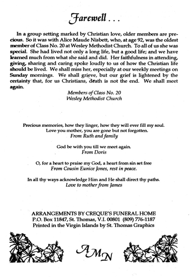 Funeral Booklet for Alice M. Nisbett - Page 5