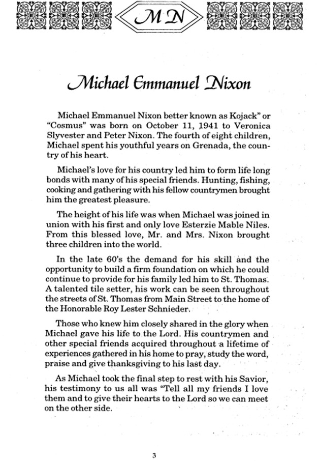 Funeral Booklet for Michael E. Nixon - Page 3