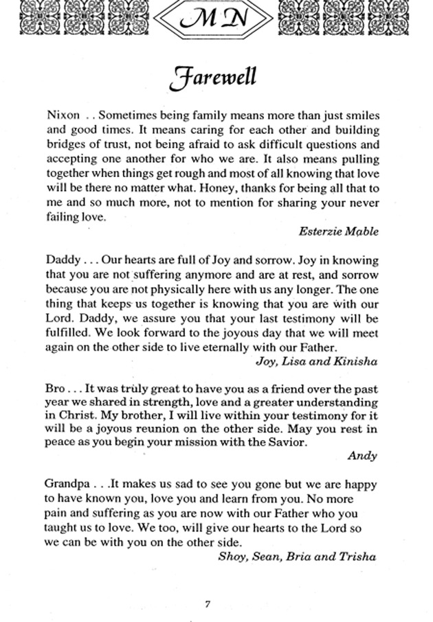 Funeral Booklet for Michael E. Nixon - Page 5