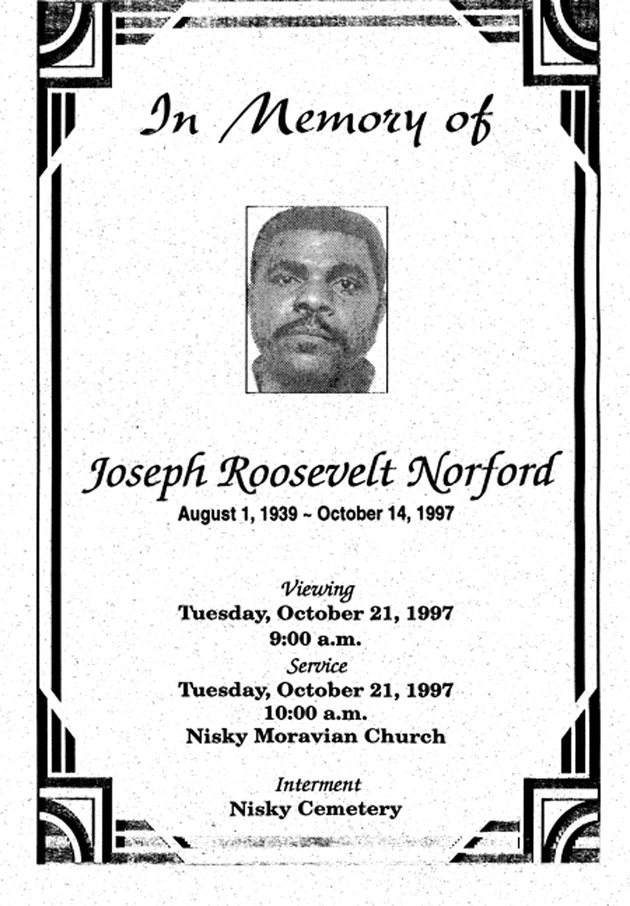 Funeral Booklet for Joseph R. Norford - Page 1