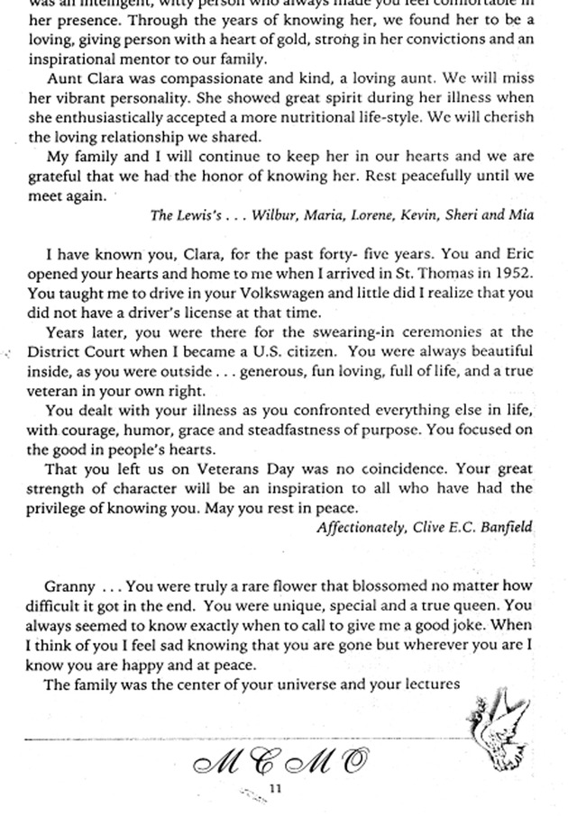 Funeral Booklet for Mary Clara Monsanto O'Neal - Page 11