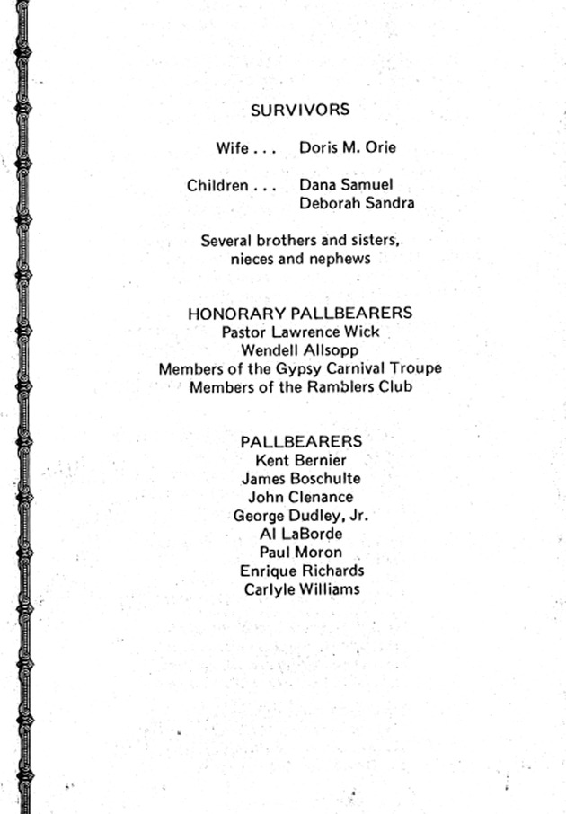 Funeral Booklet for Lionel Darrel Orie - Page 4