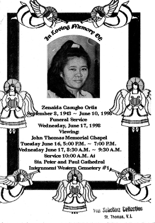 Funeral Booklet for Zenaida Casugho Ortiz - Page 1