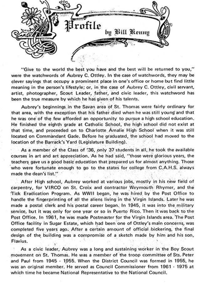 Funeral Booklet for Aubrey Callistus Ottley - Page 3