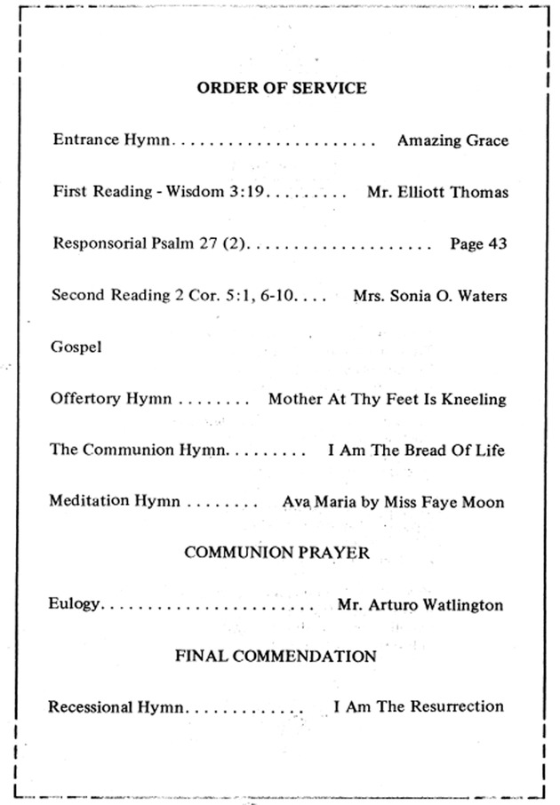 Funeral Booklet for Aubrey Callistus Ottley - Page 6