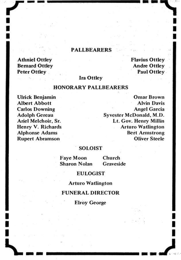 Funeral Booklet for Aubrey Callistus Ottley - Page 8