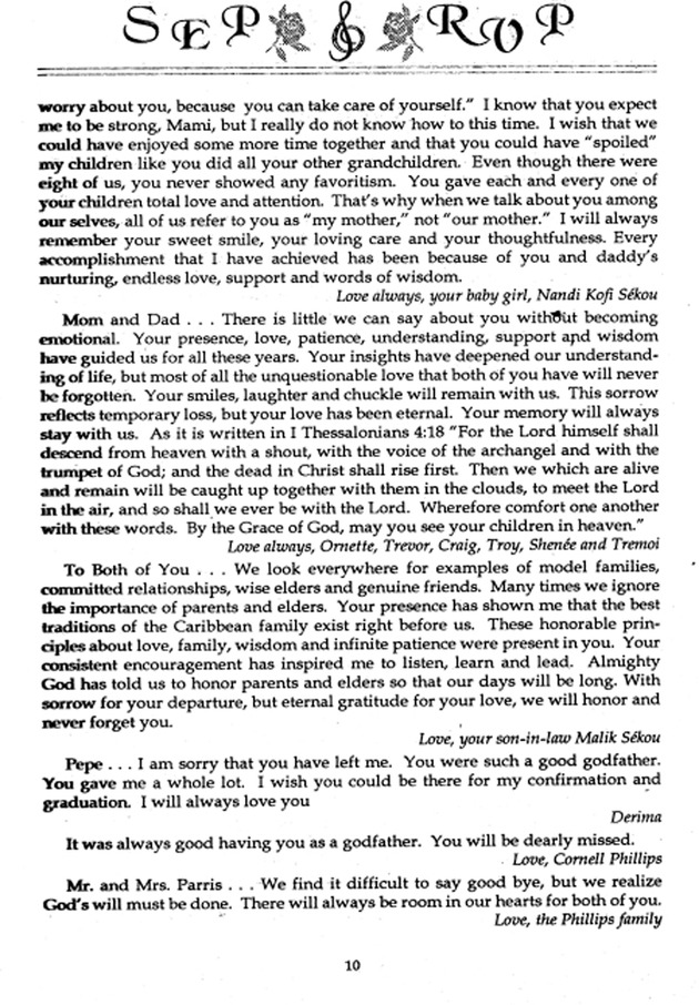 Funeral Booklet for Samuel E. & Parris Roseana V. Parris - Page 7