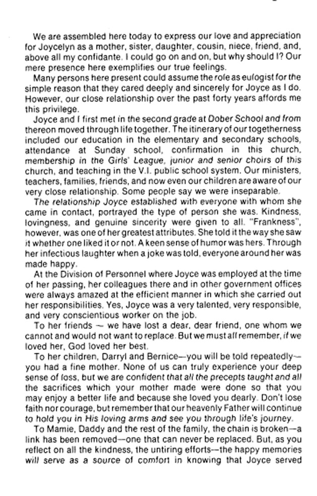 Funeral Booklet for Joceyln Parson - Page 4