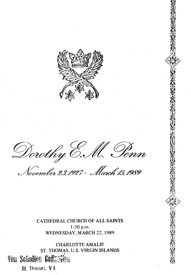 Funeral Booklet for Dorothy E. M. Penn - Page 1