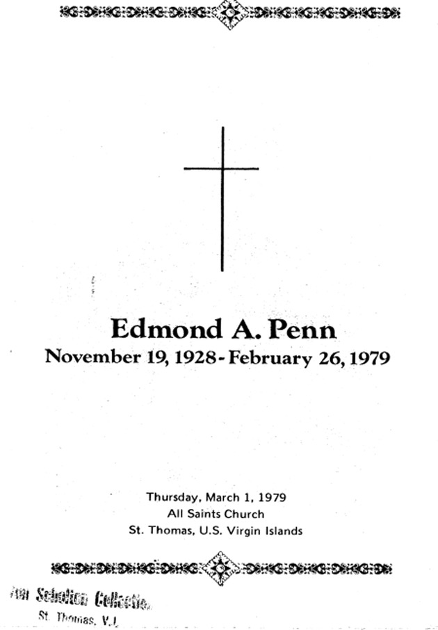 Funeral Booklet for Edmund A. Penn - Page 1