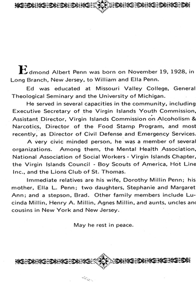 Funeral Booklet for Edmund A. Penn - Page 3