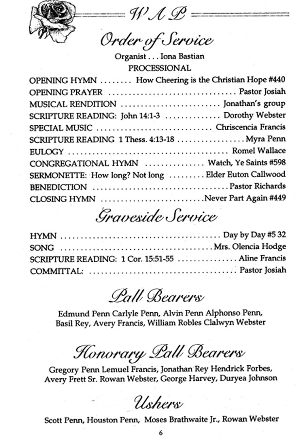 Funeral Booklet for Winifred A. Penn - Page 6