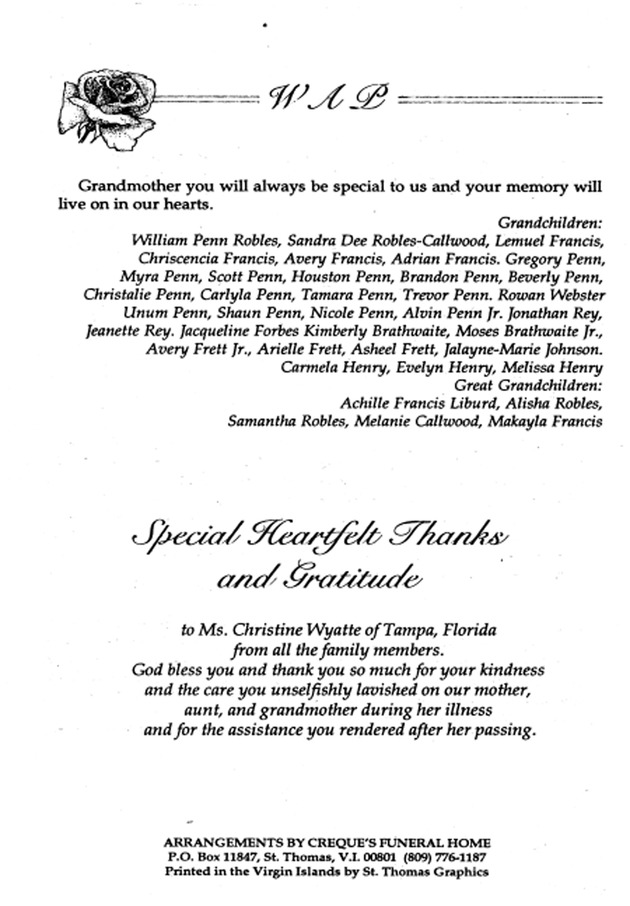 Funeral Booklet for Winifred A. Penn - Page 9