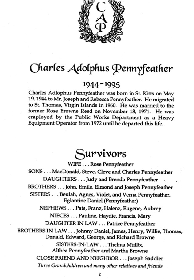 Funeral Booklet for Charles A. Pennyfeather - Page 2