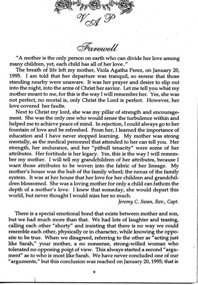 Funeral Booklet for Viola A. Perez - Page 6