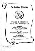 Funeral Booklet for Viggo O. Perkins