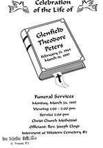 Funeral Booklet for Glenfield T. Peters