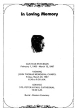 Funeral Booklet for Gustave Petersen