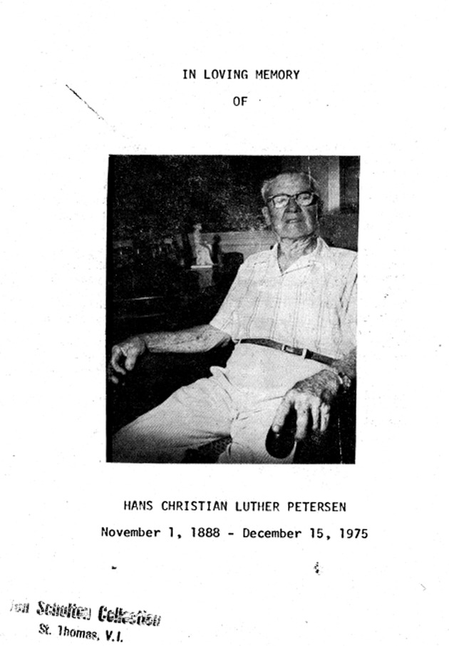 Funeral Booklet for Hans C. L. Petersen - Page 1