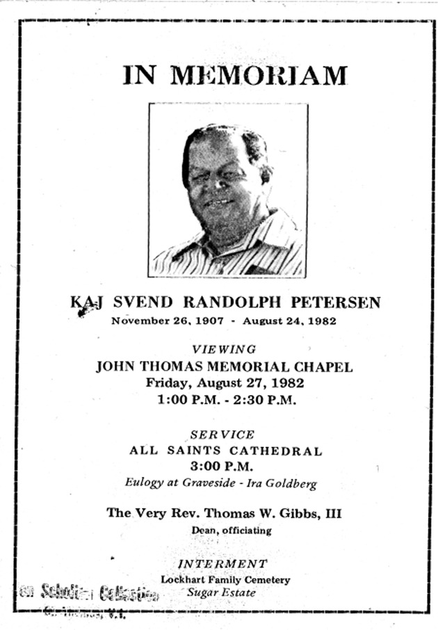 Funeral Booklet for Kaj S. R. Petersen - Page 1