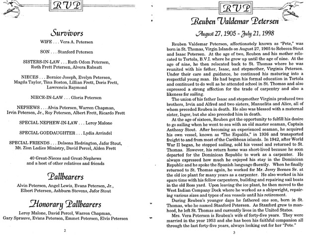 Funeral Booklet for Reuben V. Petersen - Page 3