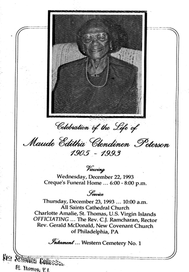 Funeral Booklet for Maude E. Peterson - Page 1