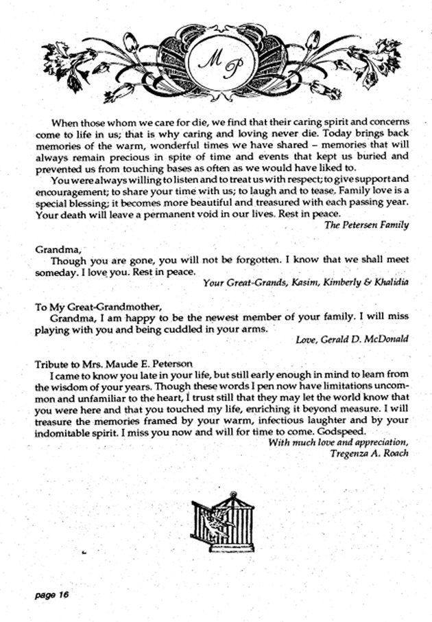 Funeral Booklet for Maude E. Peterson - Page 10