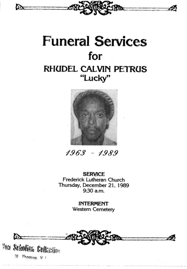 Funeral Booklet for Rhudel C. Petrus - Page 1