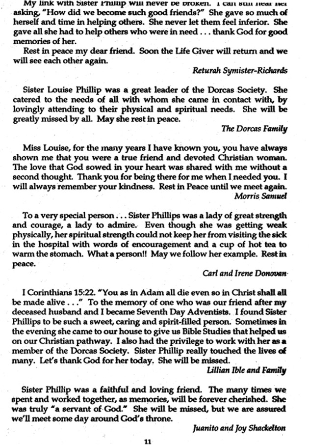 Funeral Booklet for Clemetine L. Phillips - Page 9