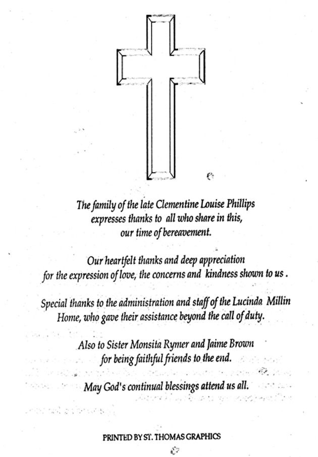 Funeral Booklet for Clemetine L. Phillips - Page 10