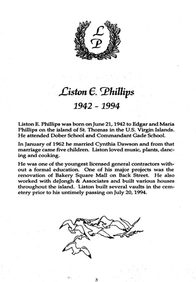 Funeral Booklet for Liston E. Phillips - Page 3